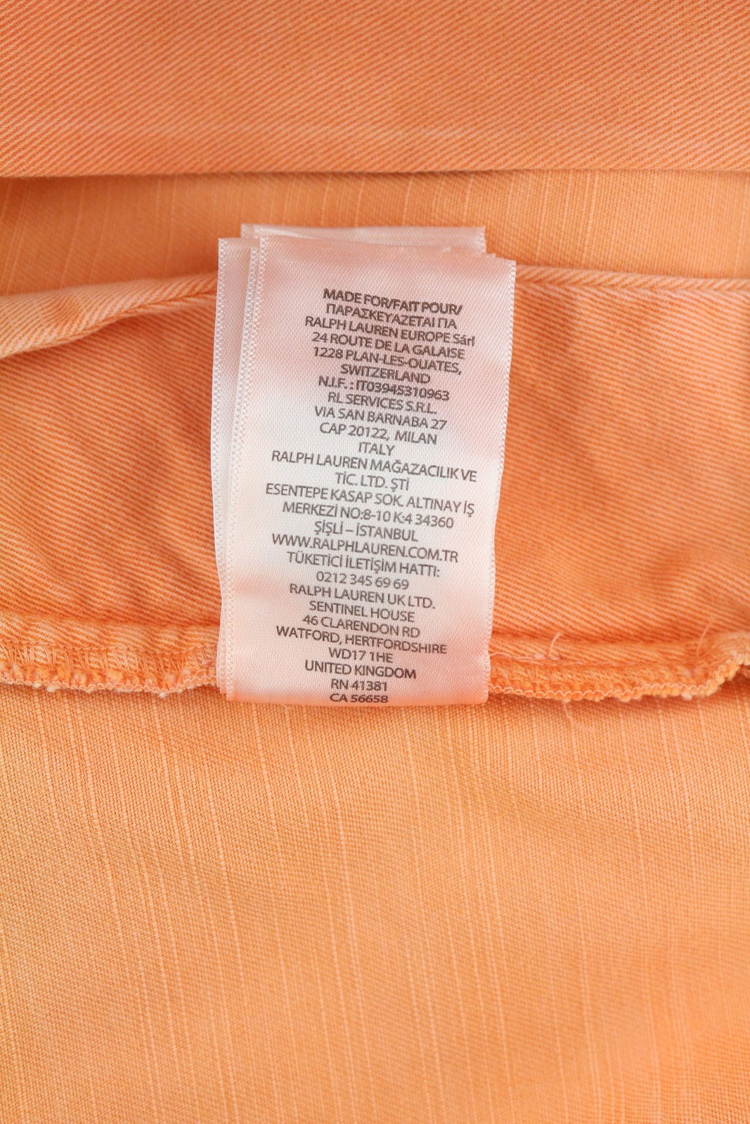 RALPH LAUREN Men's Shorts W36 Orange Salinger Straight Logo RRP236