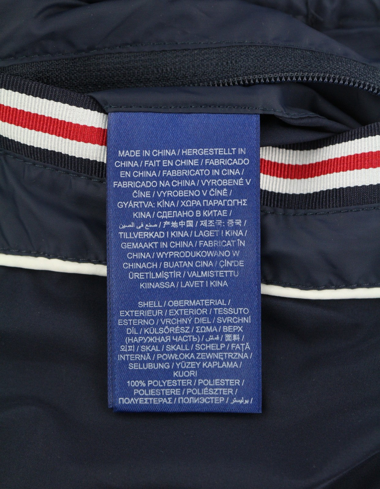 GANT Long Down Women Jacket L Evening Blue Quilted Hooded Mid-Length