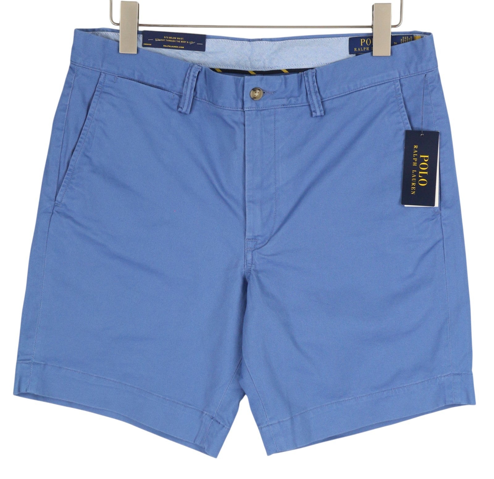 RALPH LAUREN Men's Shorts W34 Blue Stretch Chino Zip Fly RRP160