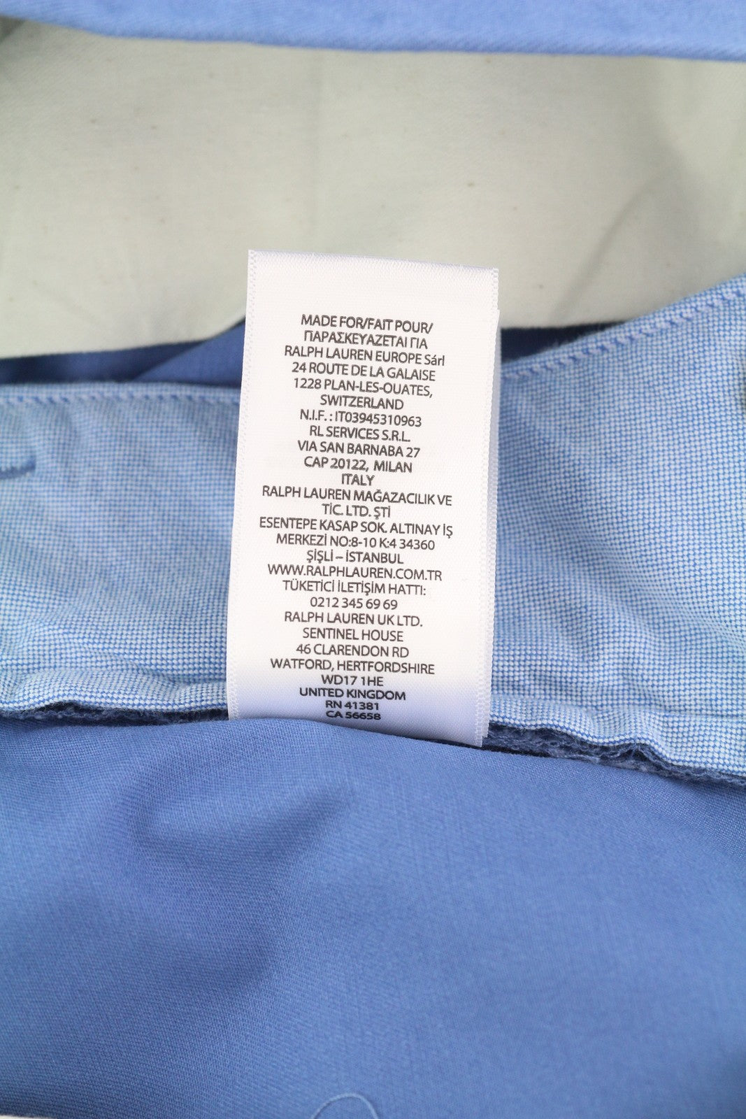 RALPH LAUREN Men's Shorts W34 Blue Stretch Chino Zip Fly RRP160