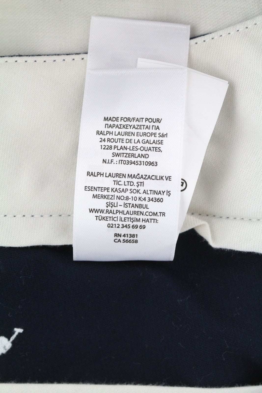 RALPH LAUREN Men's Shorts W30 Dark Blue Straight Chino Logo