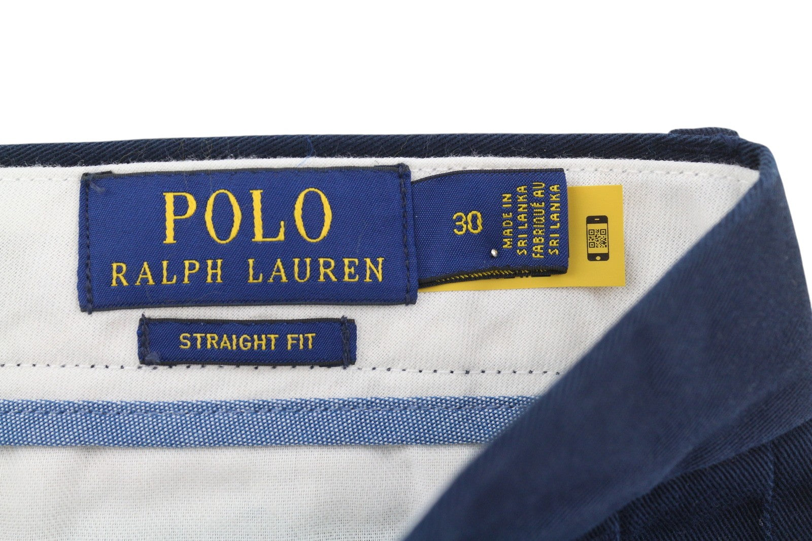 RALPH LAUREN Men's Shorts W30 Dark Blue Straight Chino Logo