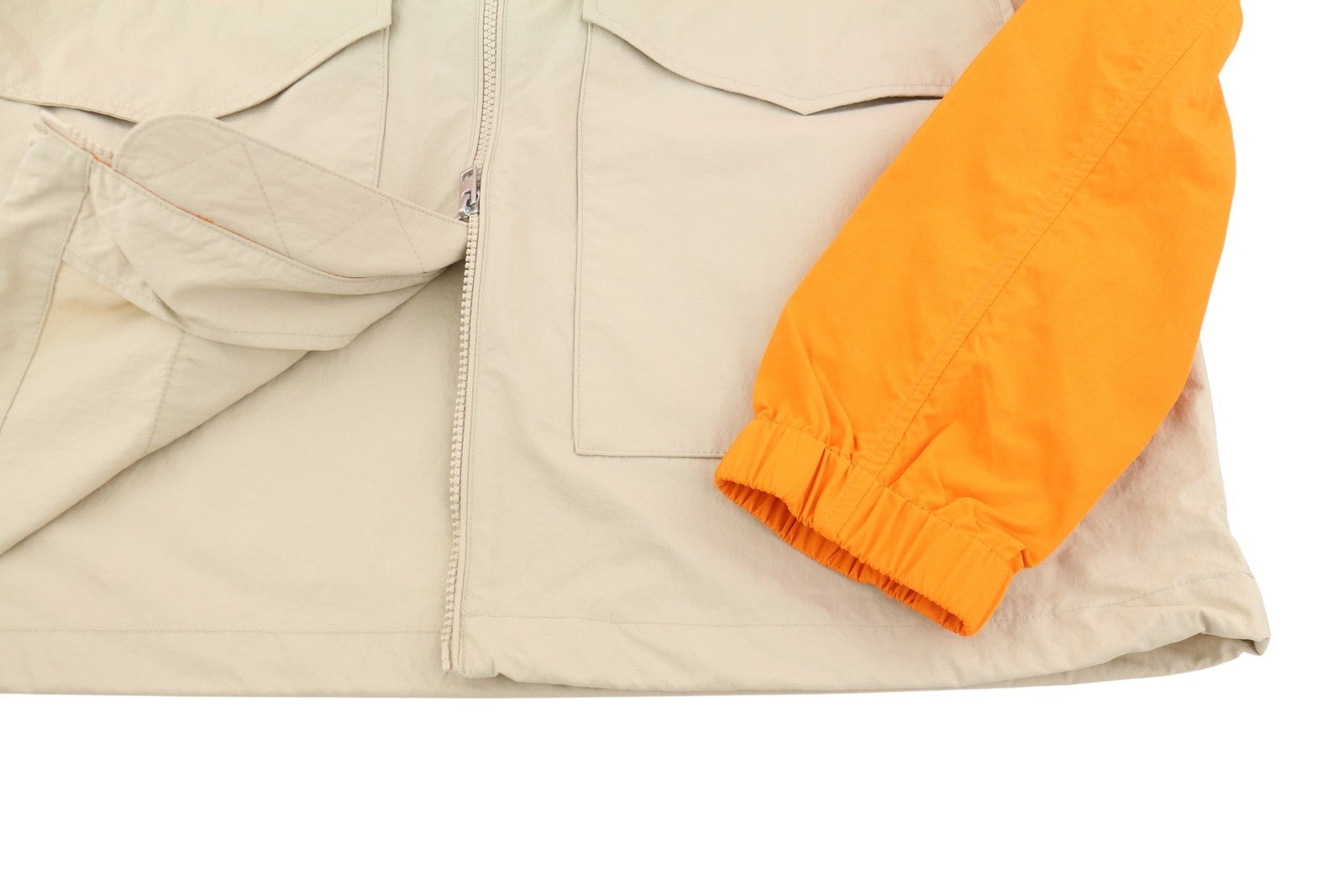 GANT Color Blocked Windbreaker Men Jacket L Dry Sand Hooded Full Zip Lightweight