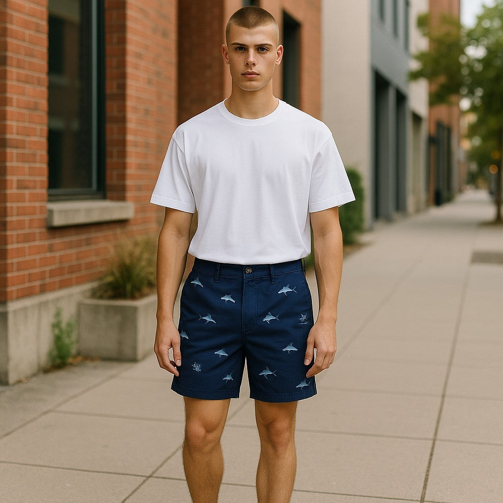 Shorts mit Stretch, gerader Schnitt