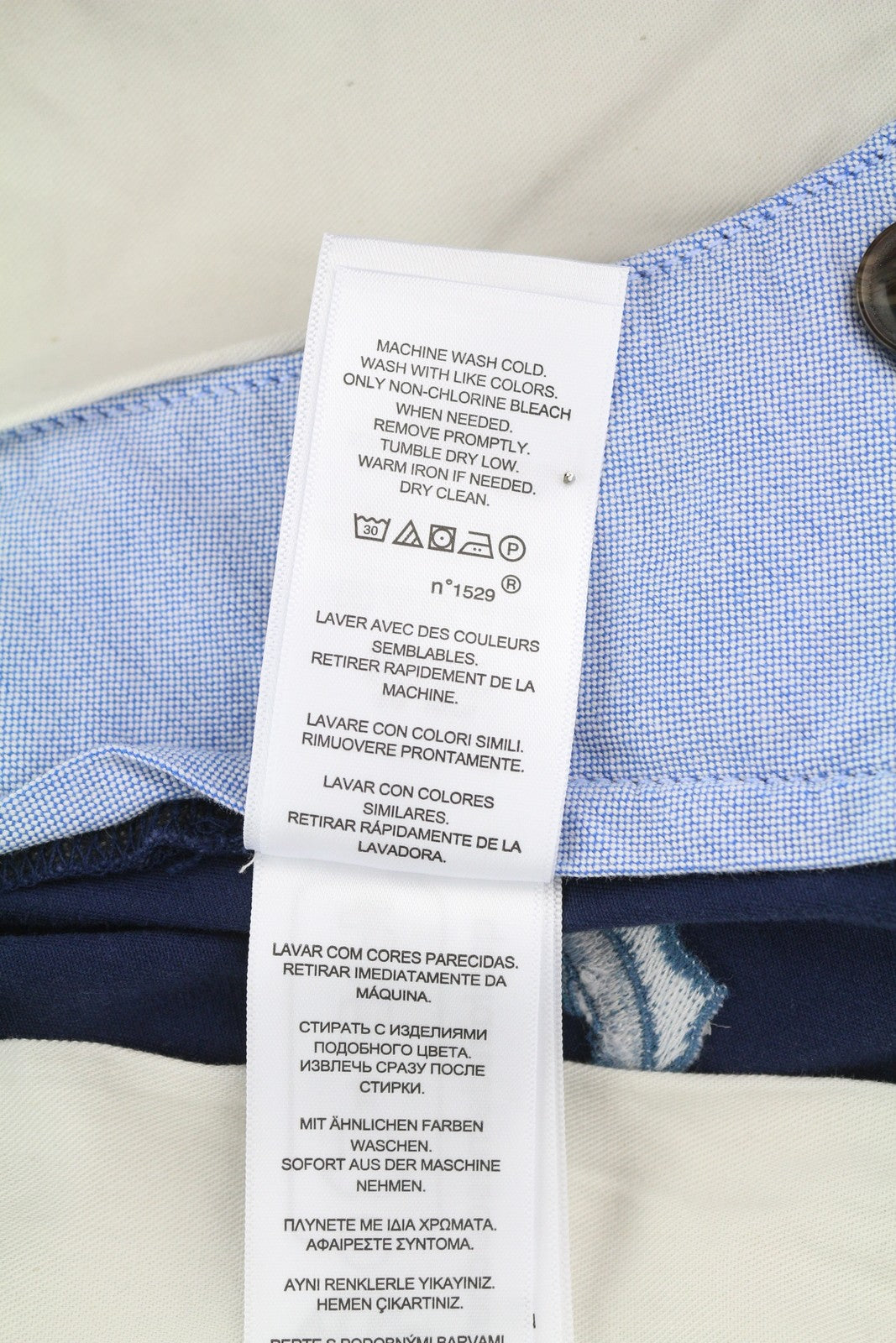 RALPH LAUREN Men's Shorts W31 Navy Stretch Chino Embroidered