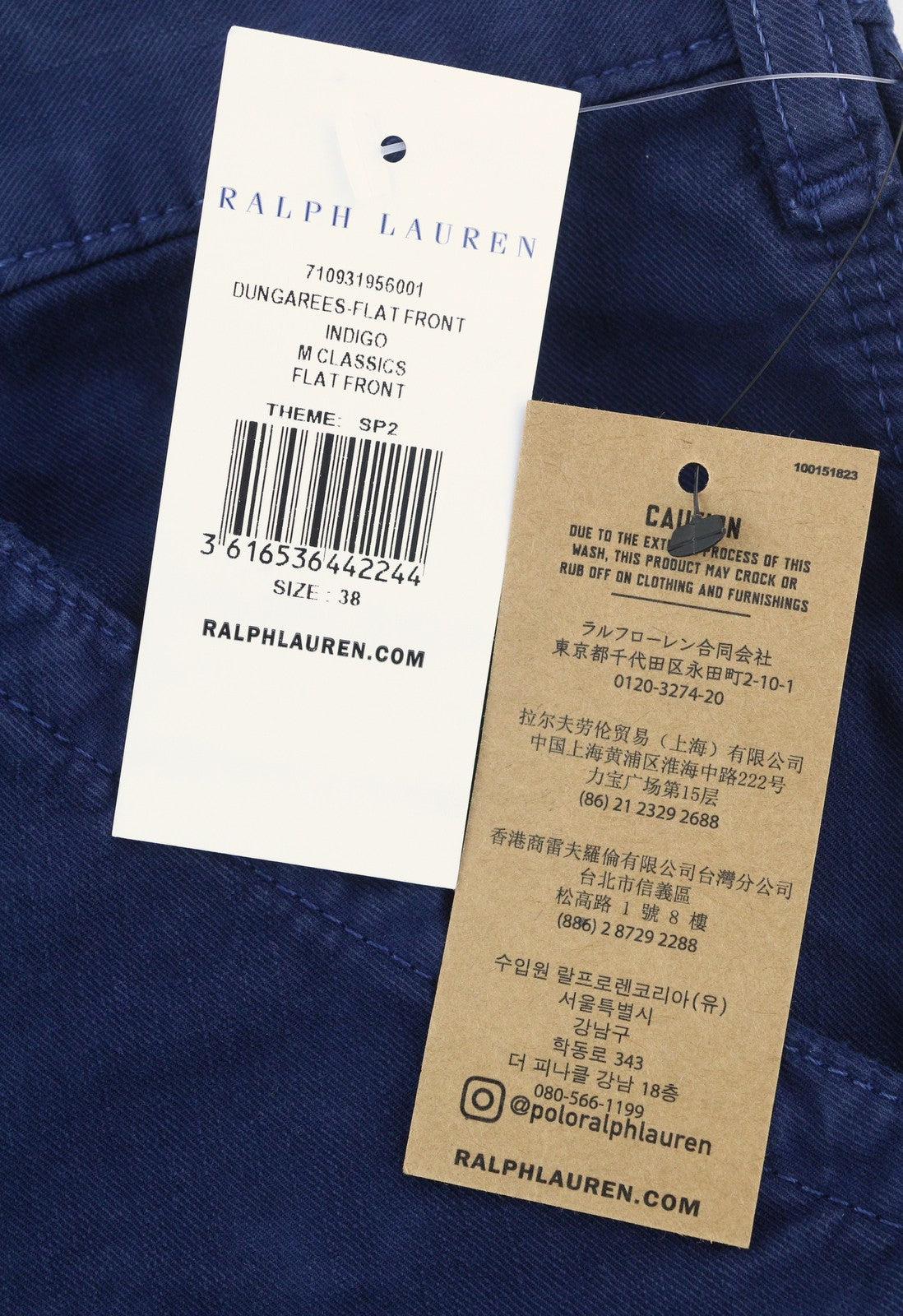 RALPH LAUREN Men's Shorts W38 Dark Blue Garment Dyed Zip Fly