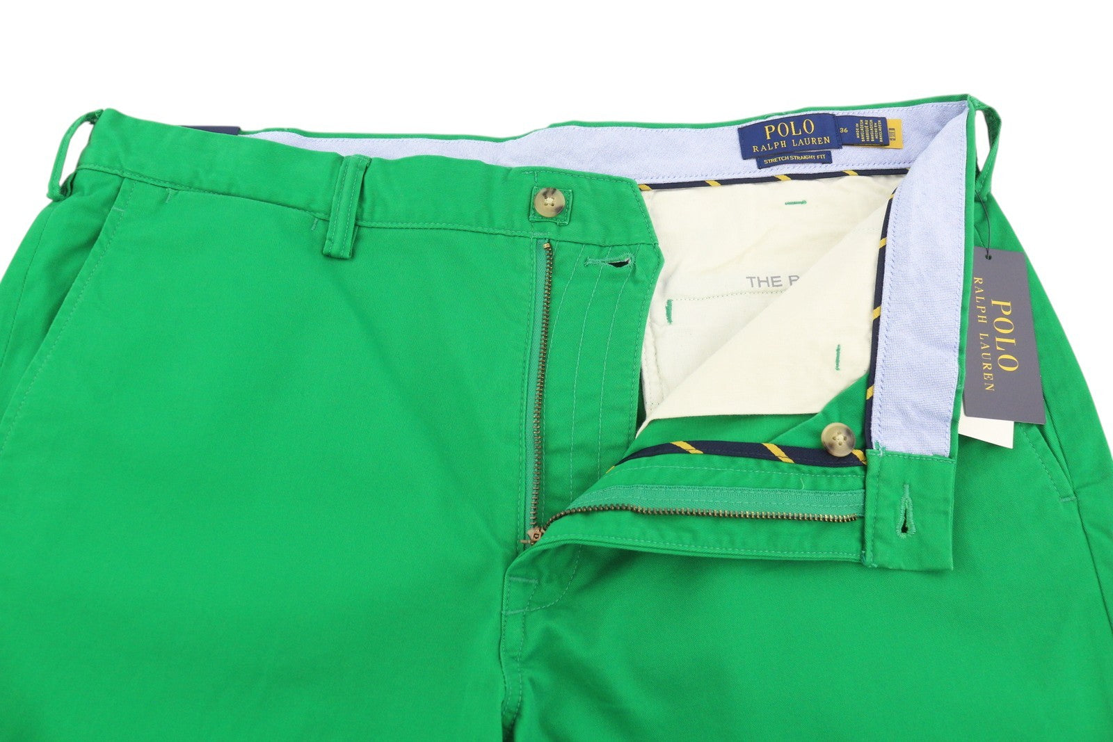 RALPH LAUREN Men's Shorts W36 Green Stretch Chino Zip Fly RRP180