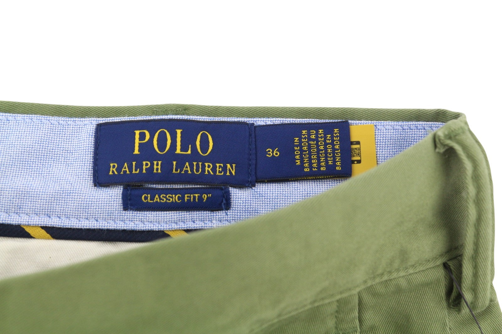 RALPH LAUREN Men's Shorts W36 Olive Green Classic Chino Zip
