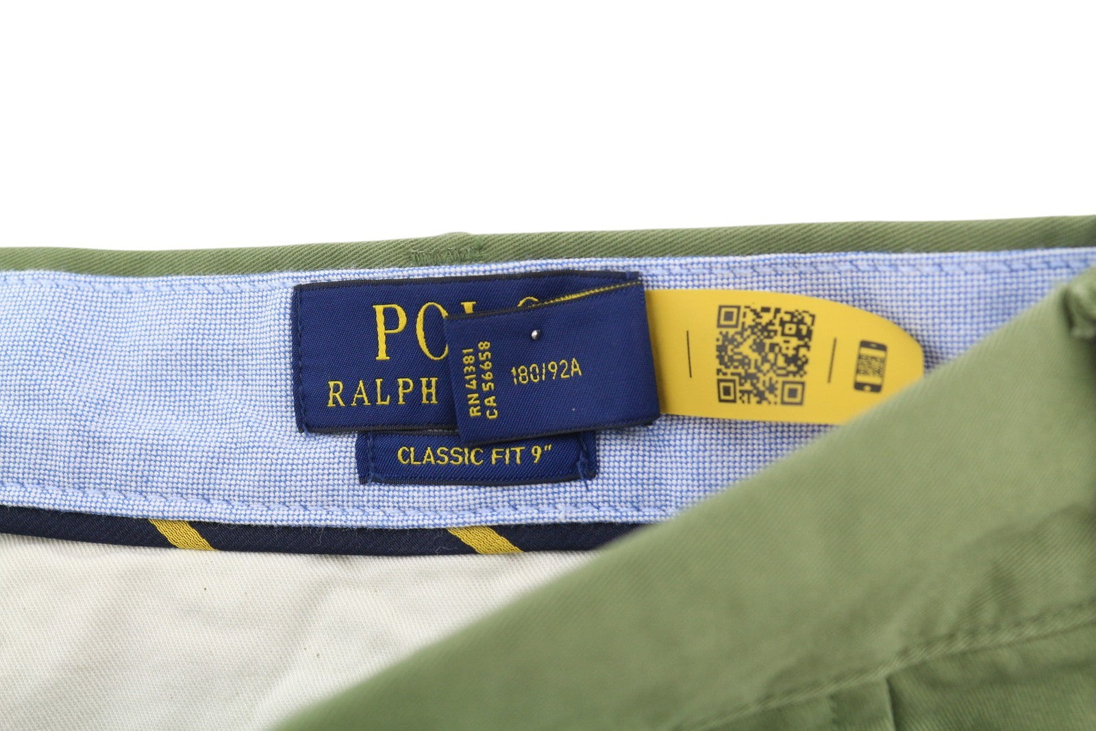 RALPH LAUREN Men's Shorts W36 Olive Green Classic Chino Zip