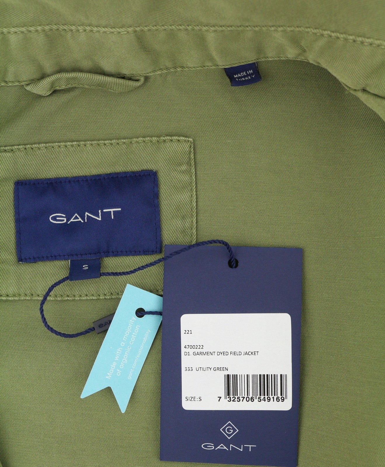 GANT Garment Dyed Field Women Jacket S Utility Green Drawstring Lightweight