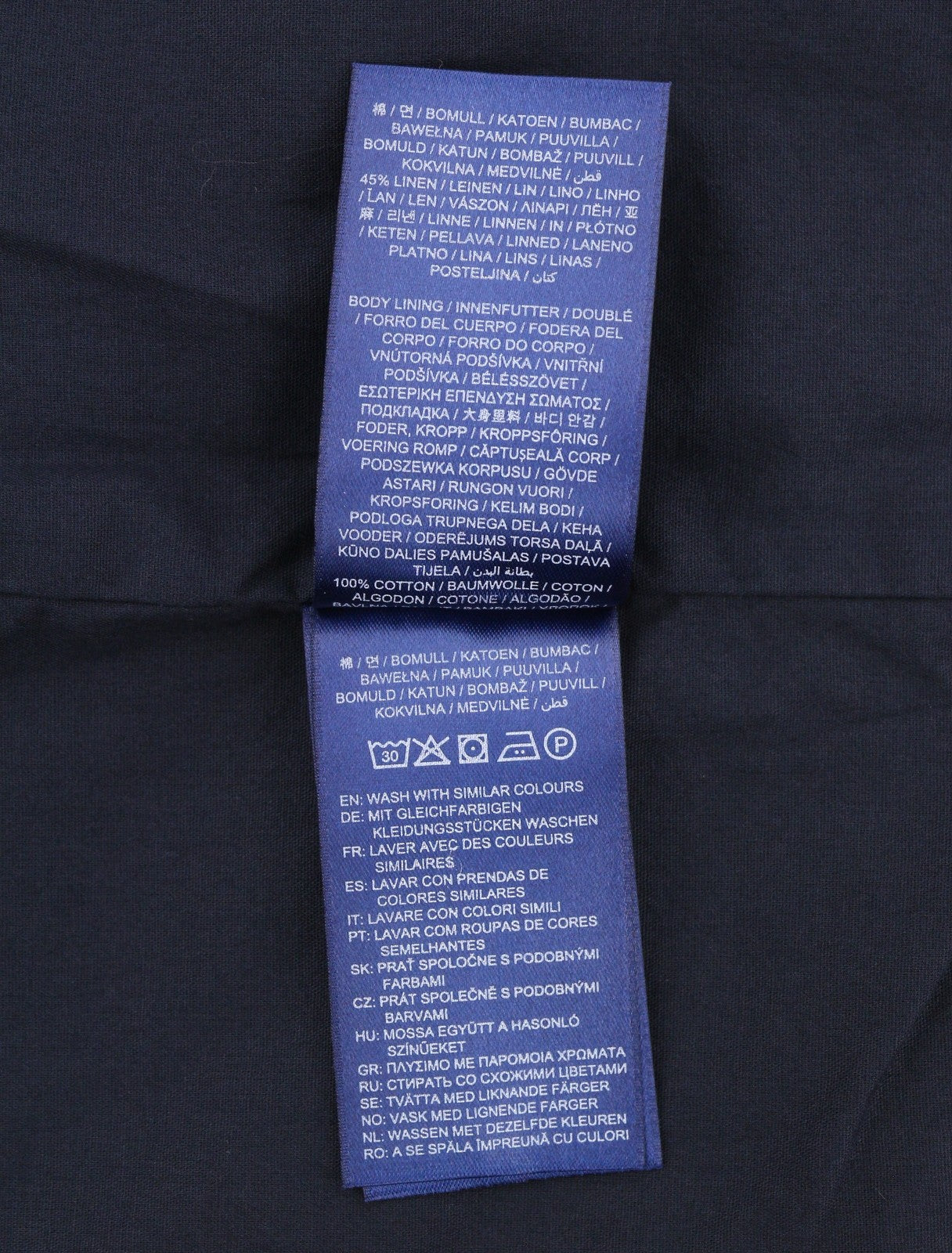 GANT Linen Blend Blouson Women Jacket L Evening Blue Lightweight Bomber