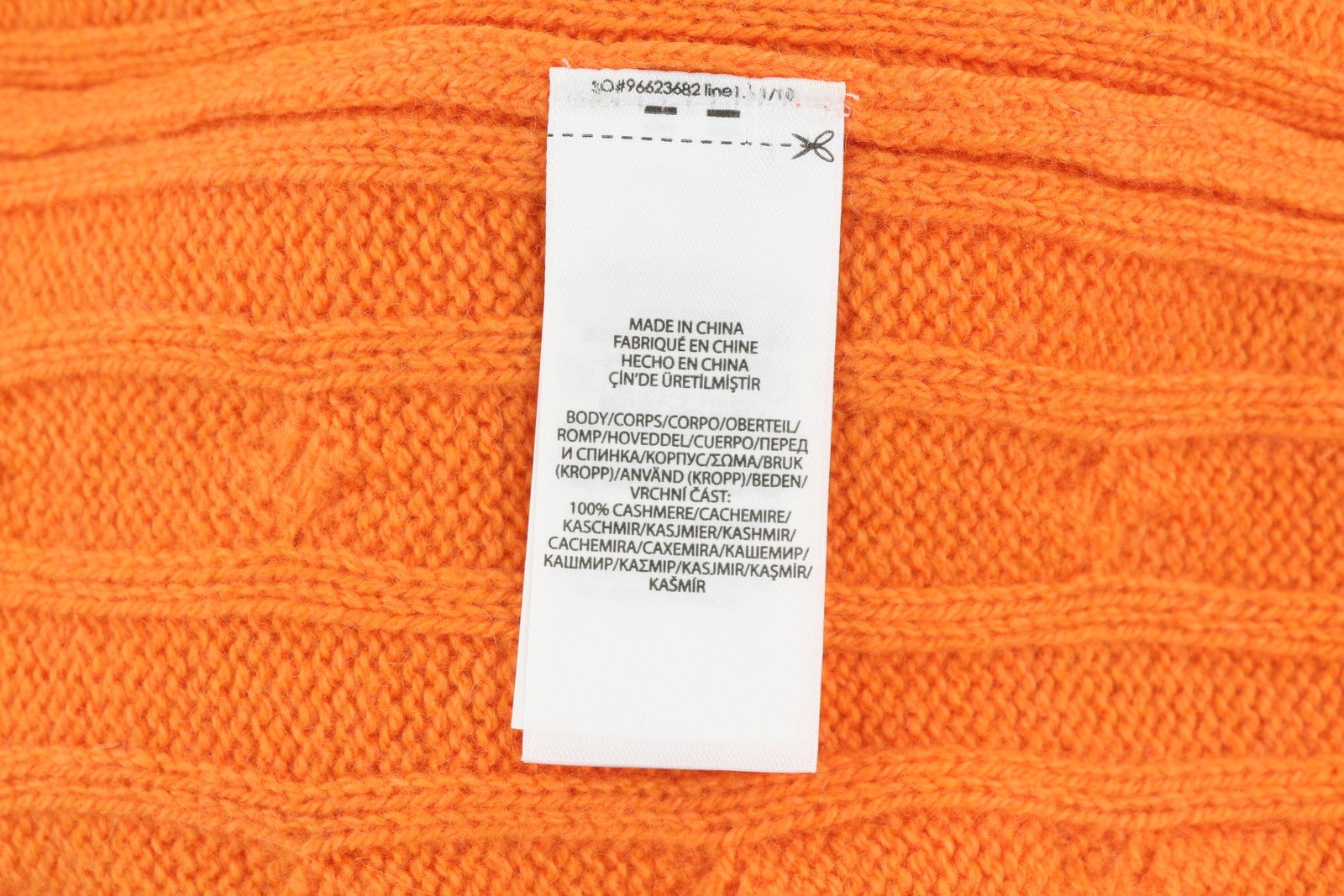 RALPH LAUREN Men's Jumper M Orange Cashmere Cable Knit Logo RRP549