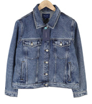 GANT Denim Trucker Women Jacket XL Light Blue Bronken In Faded Button-Up