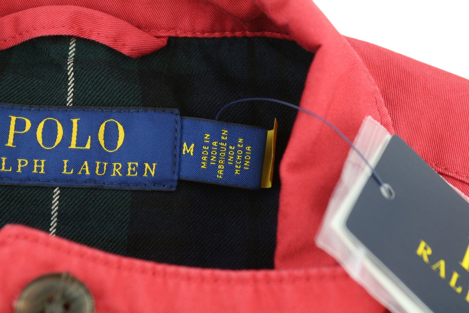 RALPH LAUREN Men's Jacket M Red Garment Dyed Windbreaker RRP350