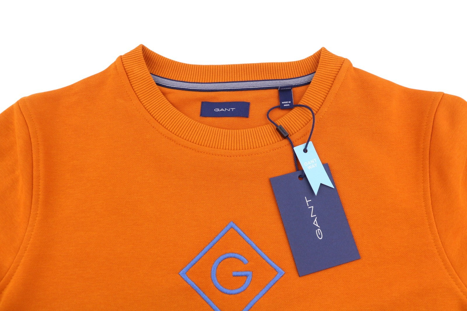 GANT Color Lock Up C-Neck Women Sweatshirt XS Savannah Orange Oversized Pull On