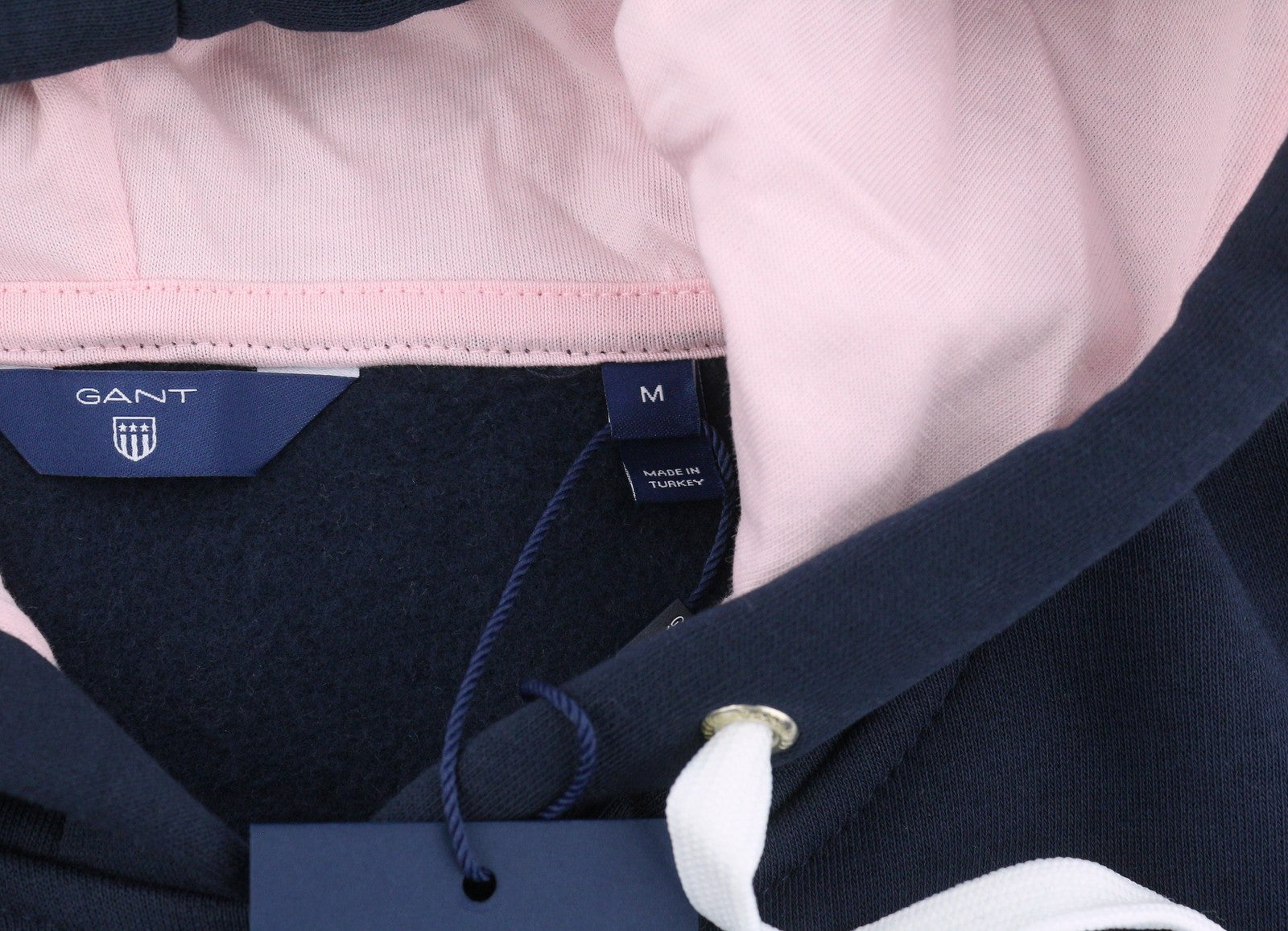 GANT New Haven Women Hoodie M Dark Blue Front Logo Kangaroo Pocket Pull On