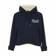 GANT Color Block Women Hoodie S Evening Blue Oversized Kangaroo Pocket Pull On