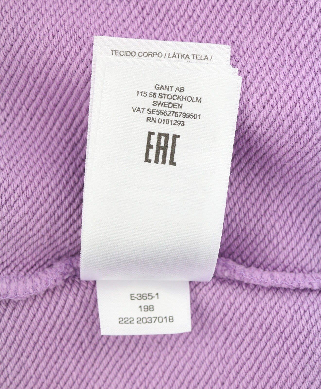GANT Collegiate Men Hoodie M Orchid Lilac Relaxed Fit Kangaroo Pocket Pull On