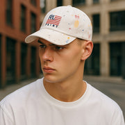 RALPH LAUREN Men Cap 59 CM White Paint Colourful Sport Baseball RRP139