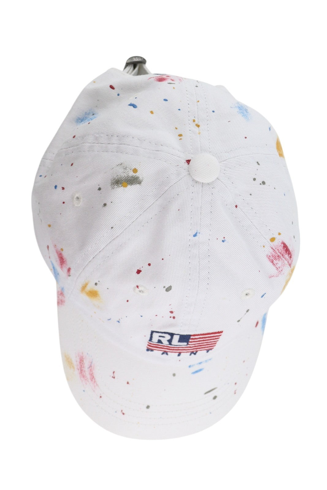 RALPH LAUREN Men Cap 59 CM White Paint Colourful Sport Baseball RRP139