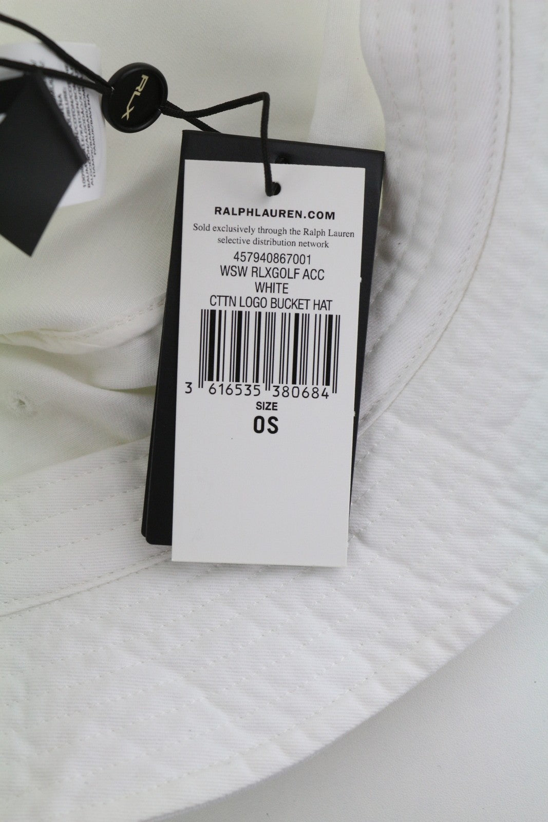 RLX RALPH LAUREN Golf Women Cap 57 CM White Patch Logo Bucket Hat Casual