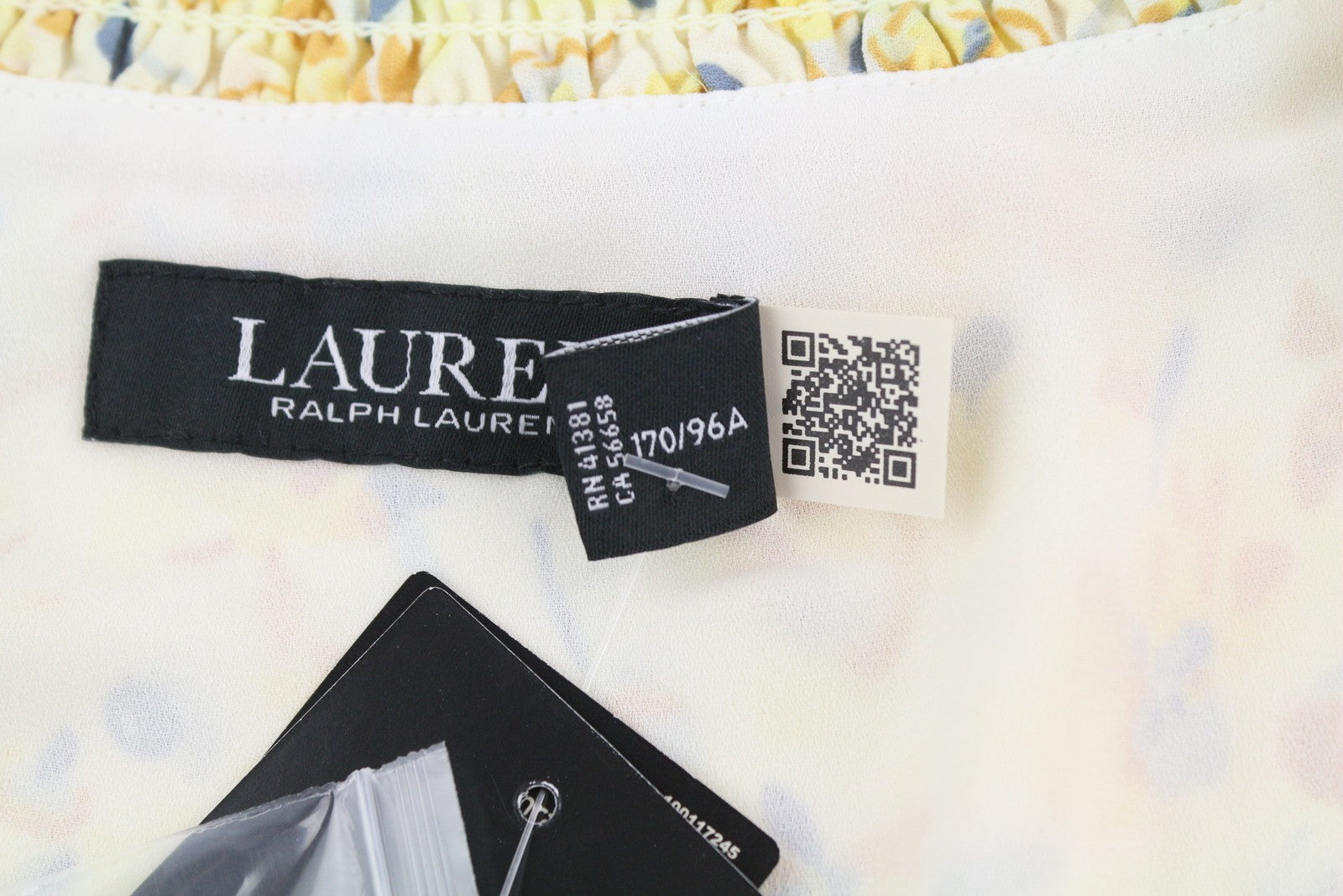 LAUREN RALPH LAUREN Women Dress M Yellow Floral Print Short Puff Sleeve Mini