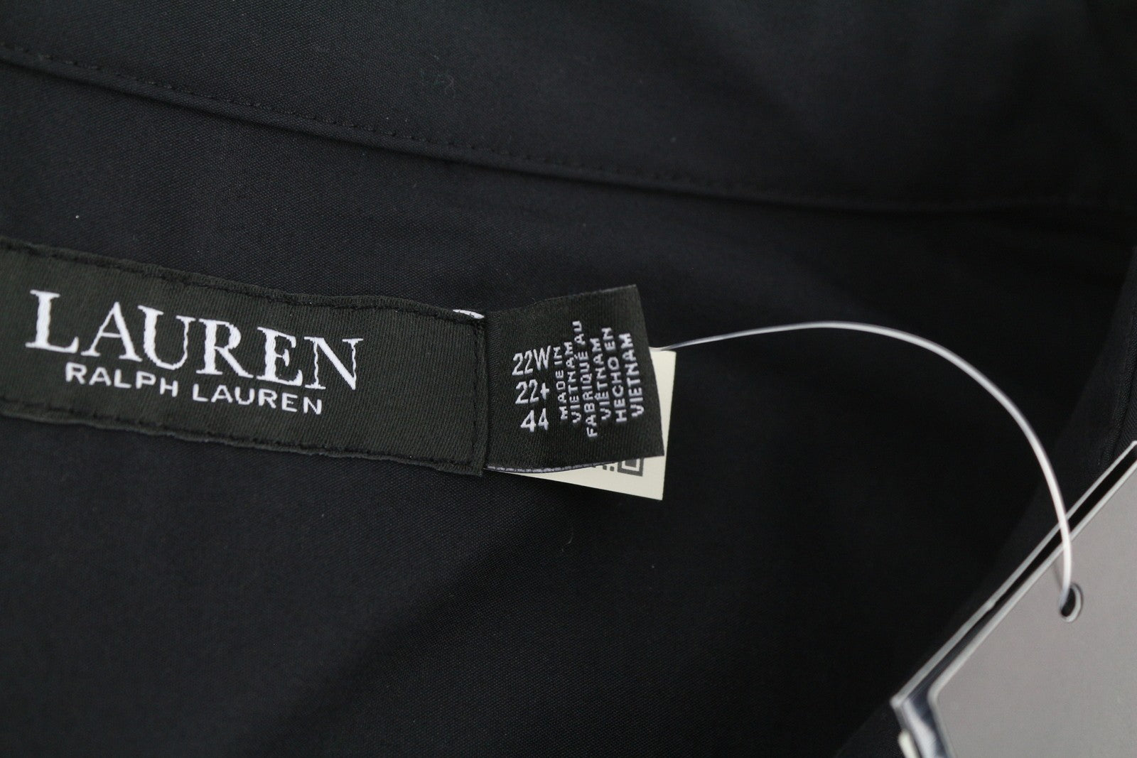 LAUREN RALPH LAUREN Finnbarr Women Dress 3XL Black Buttoned Short Sleeve Midi