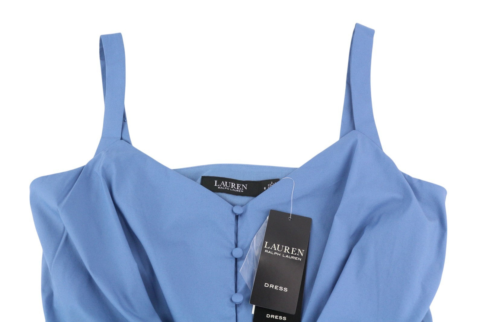 LAUREN RALPH LAUREN Women Dress S Blue Sleeveless Tie-Front Tiered RRP185