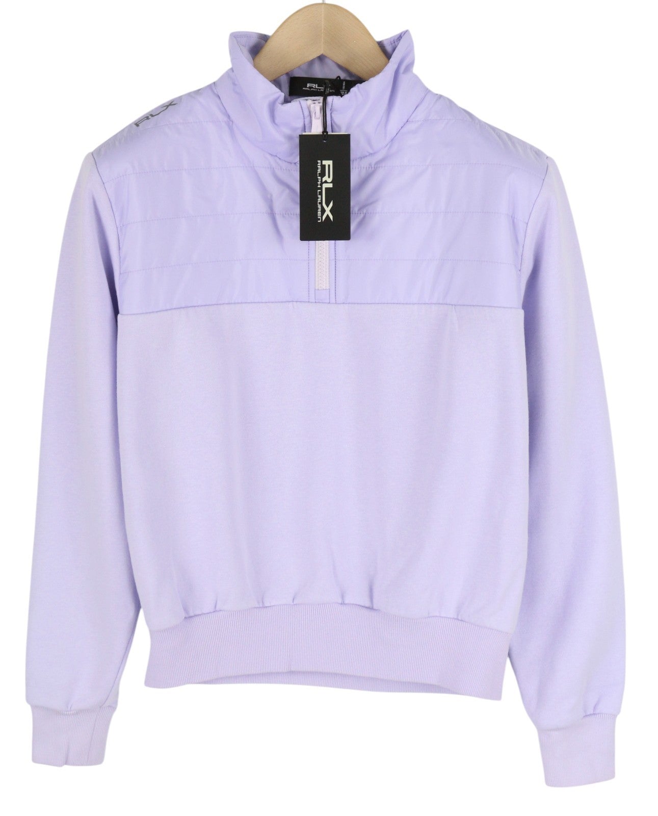 RLX RALPH LAUREN Golf Women Sweatshirt XS Purple Quilted Hybrid Zip Pull On