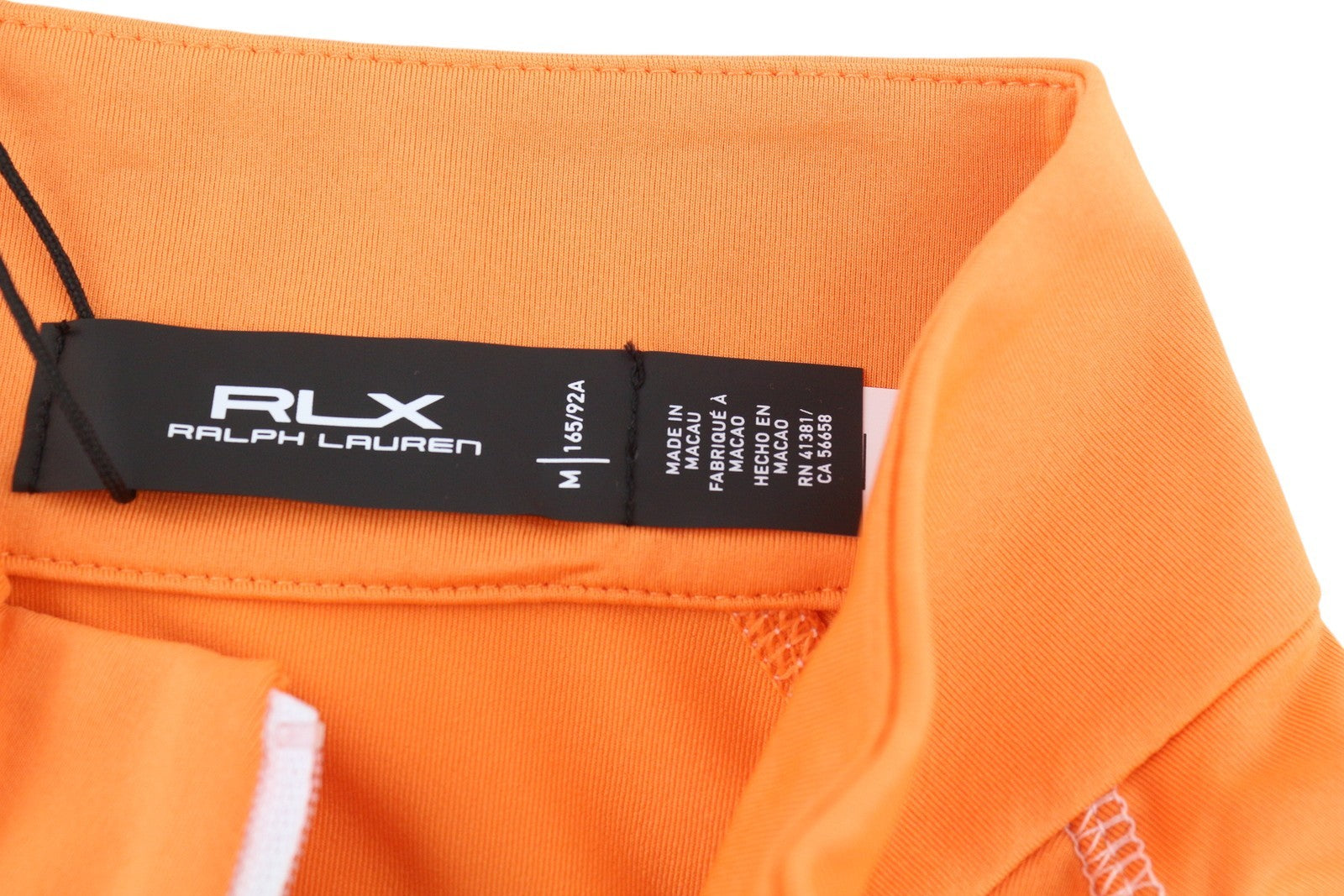 RLX RALPH LAUREN Golf Women Sweatshirt M Orange Half Zip Neck Jersey Pull On