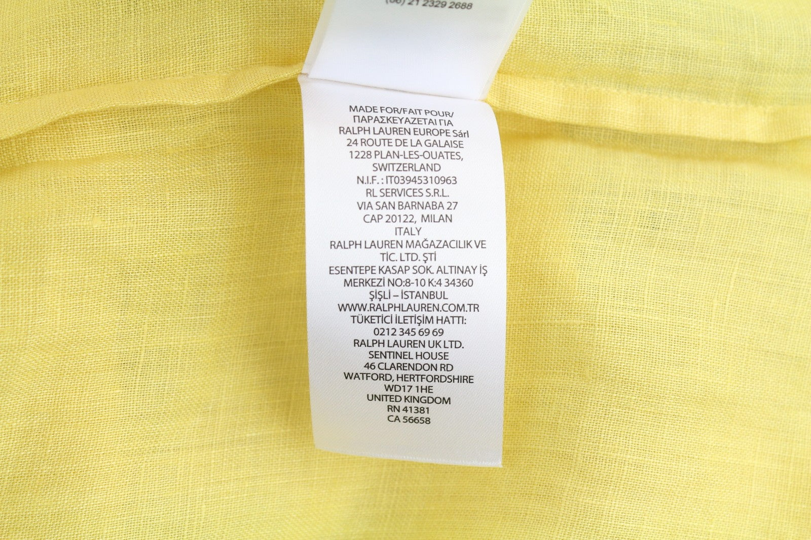 LAUREN RALPH LAUREN Women Shirt XS Yellow Linen Short Sleeve Buttoned Spread