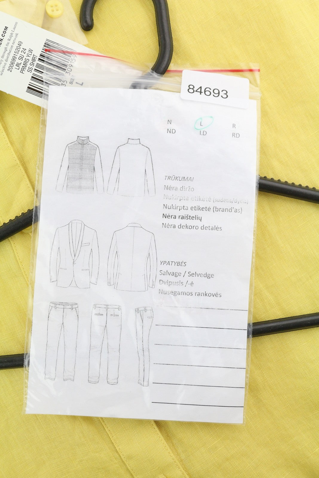 LAUREN RALPH LAUREN Women Shirt L Yellow Linen Short Sleeve Buttoned Spread