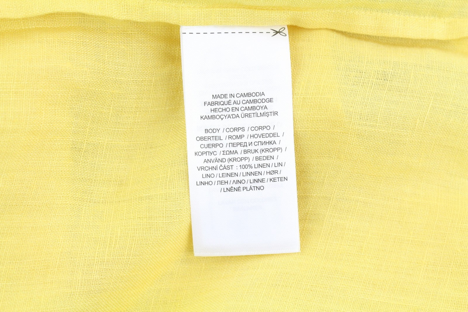 LAUREN RALPH LAUREN Women Shirt L Yellow Linen Short Sleeve Buttoned Spread