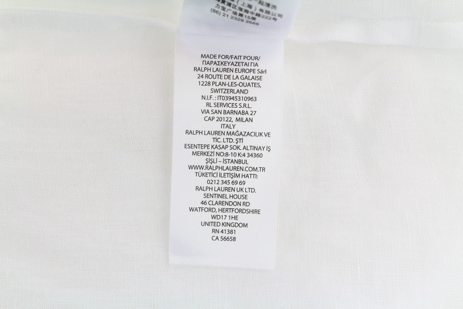 LAUREN RALPH LAUREN Women Shirt XL White Linen Short Sleeve Buttoned Spread