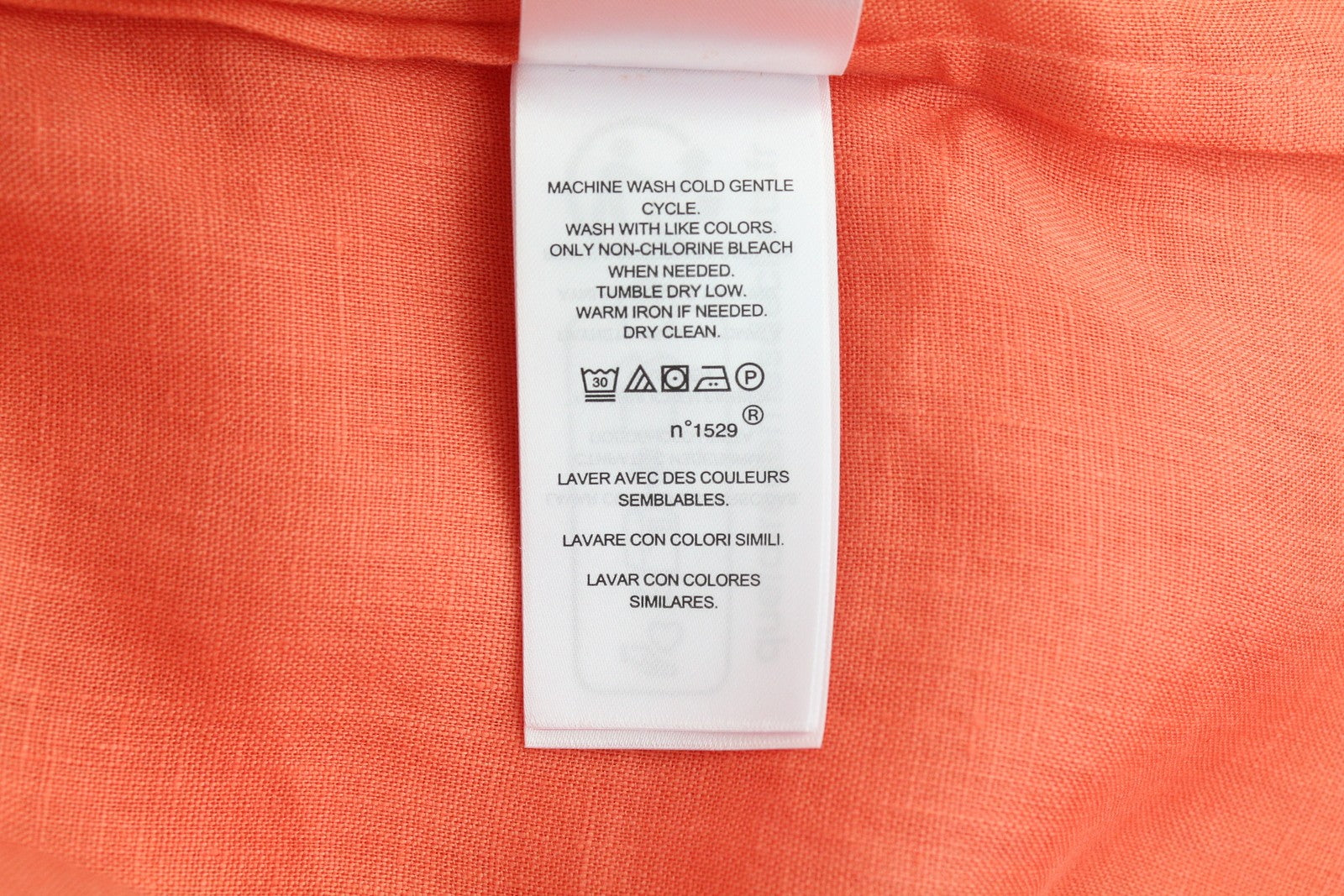 LAUREN RALPH LAUREN Women Shirt 2XS Orange Linen Short Sleeve Buttoned Spread