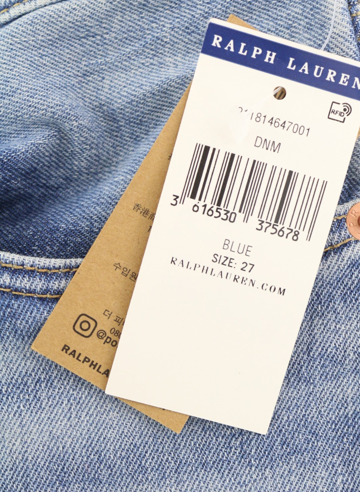 RALPH LAUREN Callen Women Jeans W27 Washed Blue High Rise Slim Button