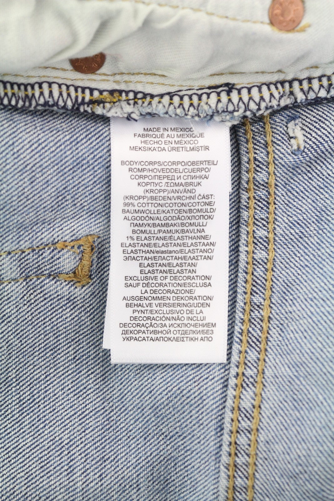 RALPH LAUREN Callen Women Jeans W27 Washed Blue High Rise Slim Button