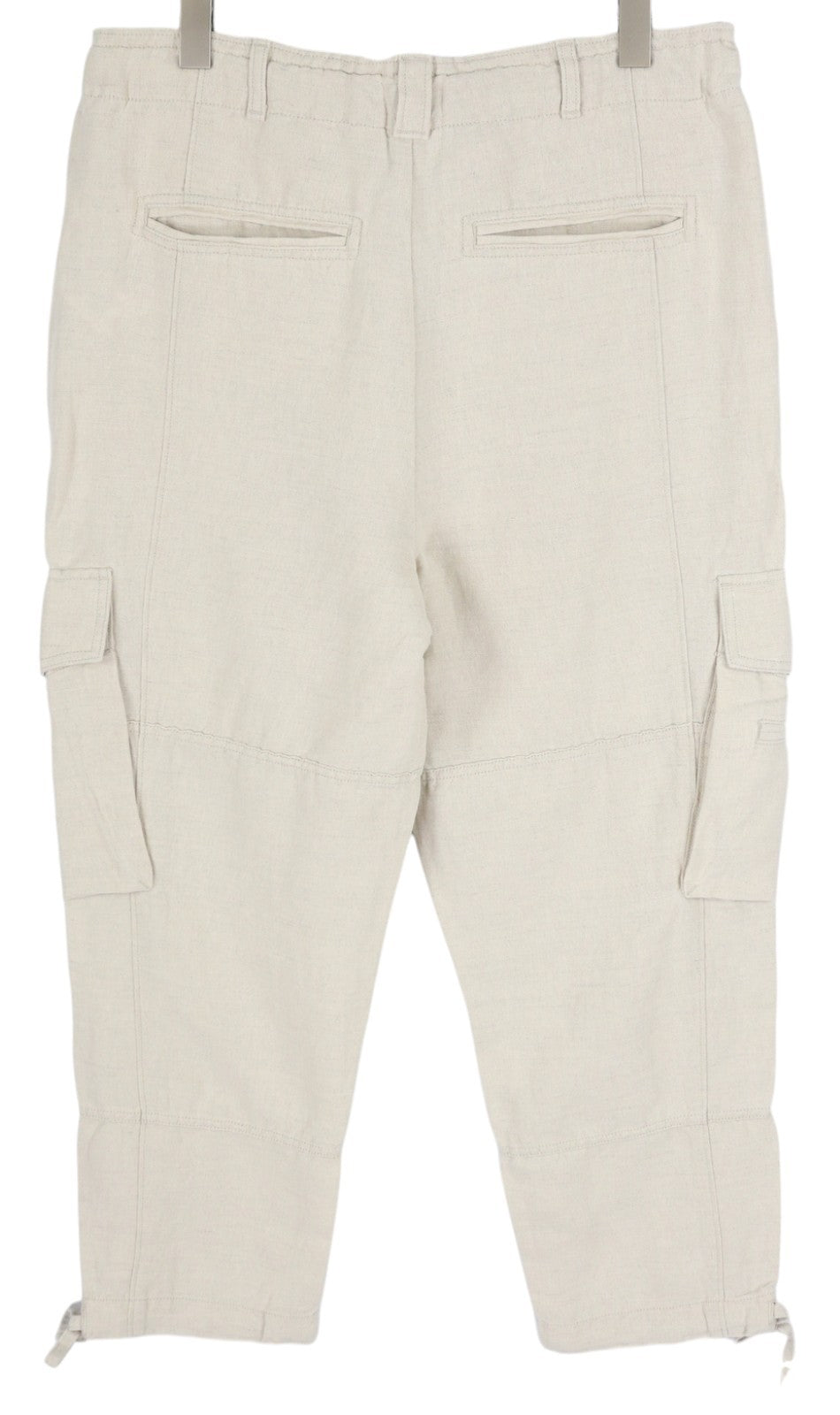 RALPH LAUREN Women Trousers W28 Linen Blend Canvas Cargo Tapered RRP349
