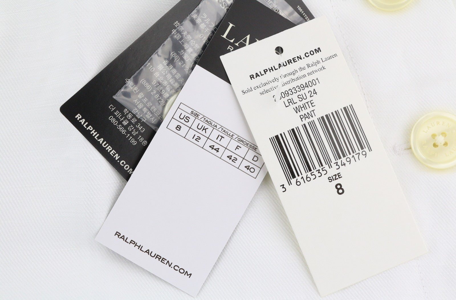 LAUREN RALPH LAUREN Women Trousers W29 White Linen Blend Cropped Flared RRP279