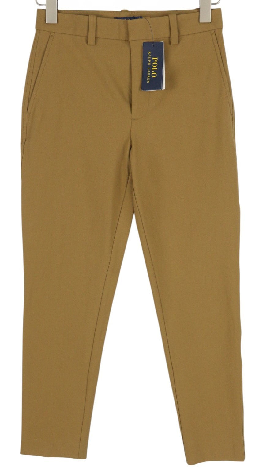 RALPH LAUREN Women Trousers W26 Brown Chino Slim Fit Zip Fly Casual