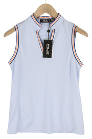 RLX RALPH LAUREN Golf Women T-Shirt S Blue Sleeveless V-Neck Tailored RRP125