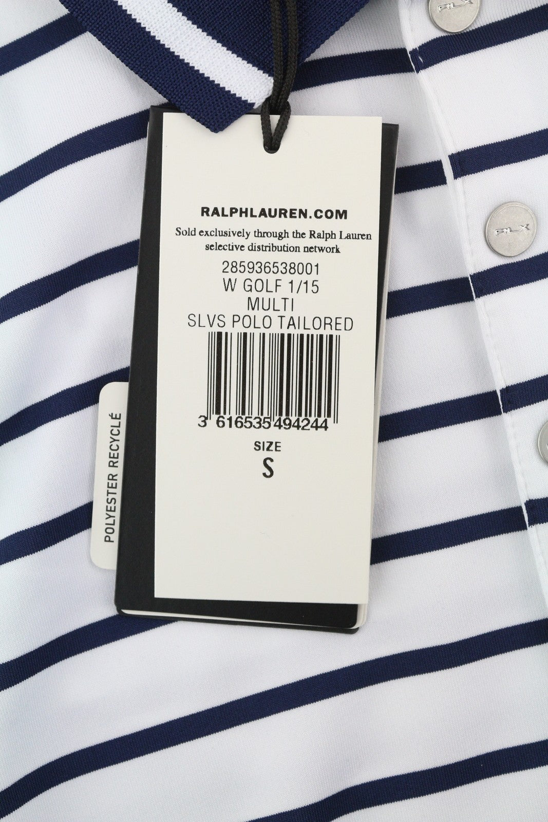 RLX RALPH LAUREN Golf Women T-Shirt S White Sleeveless Polo Neck Tailored