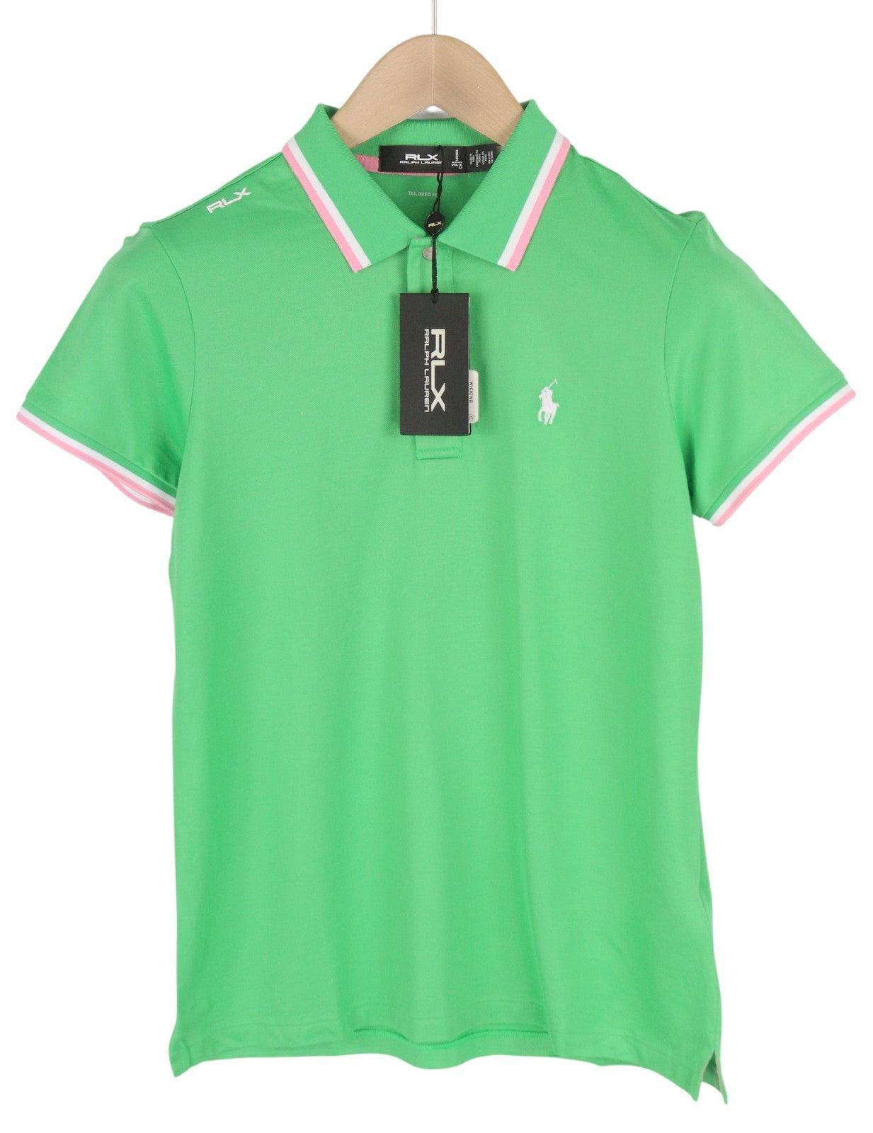 RLX RALPH LAUREN Golf Women T-Shirt S Green Short Sleeve Polo Wicking RRP140