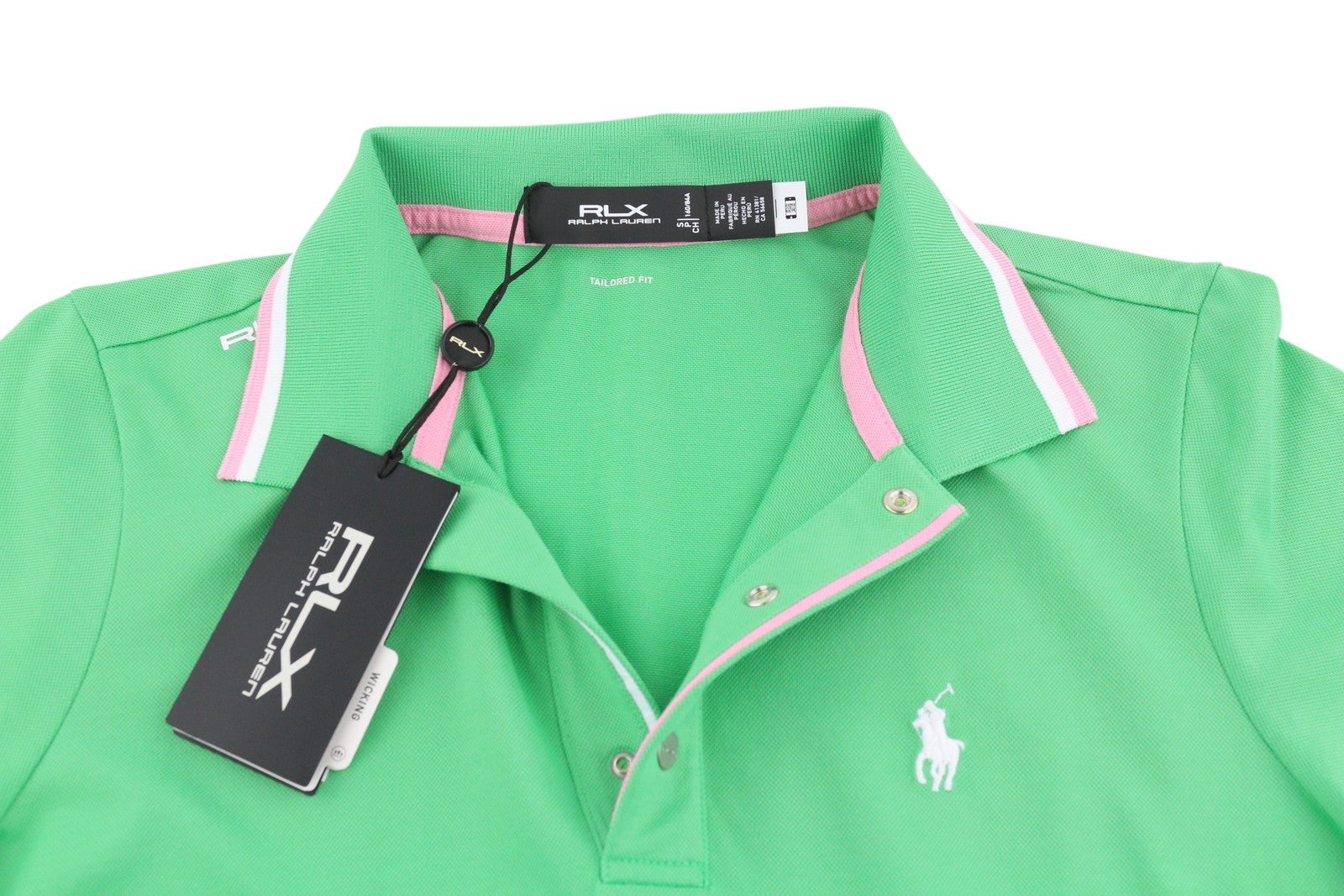 RLX RALPH LAUREN Golf Women T-Shirt S Green Short Sleeve Polo Wicking RRP140