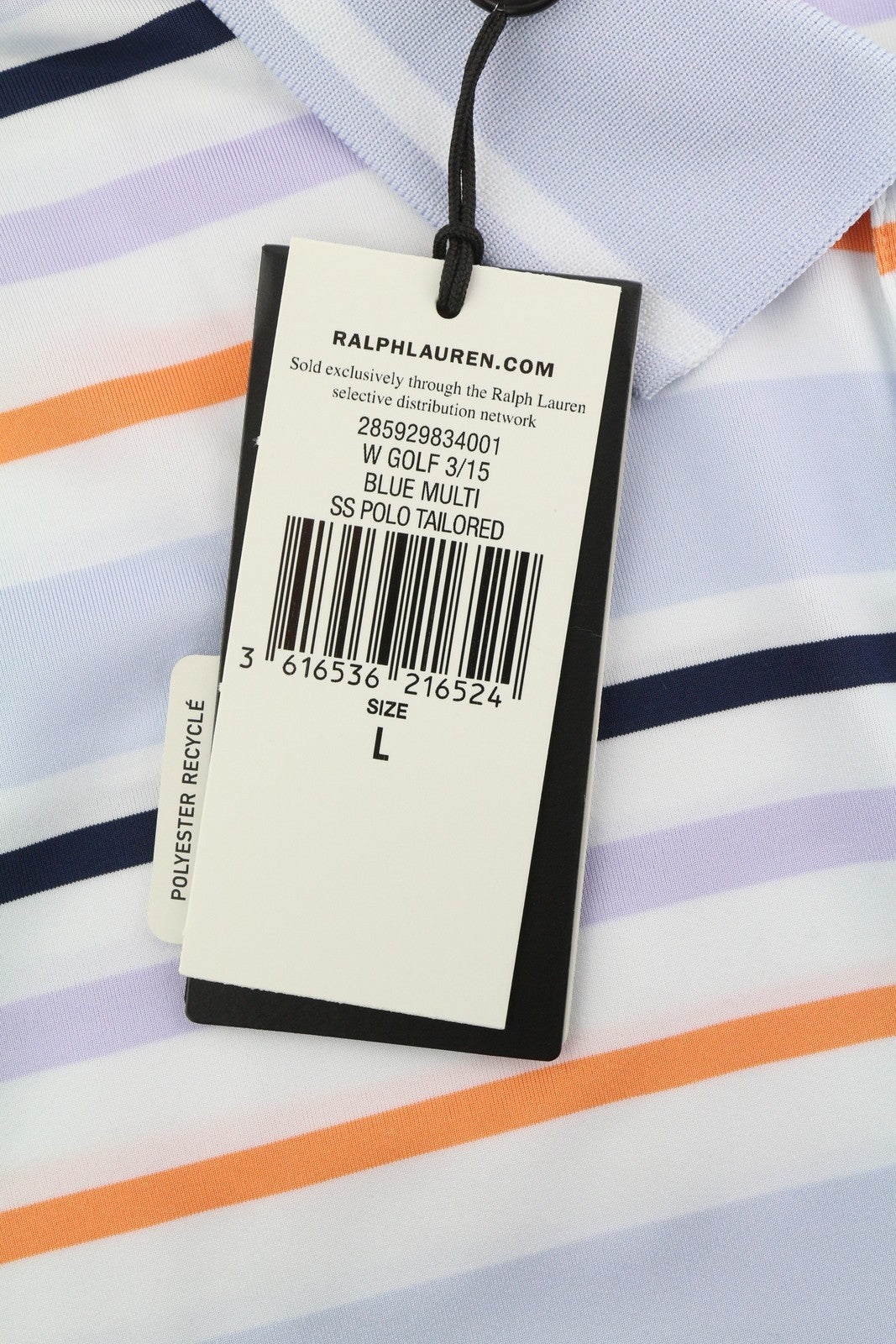 RLX RALPH LAUREN Golf Women T-Shirt L Multicoloured Striped Short Sleeve Polo