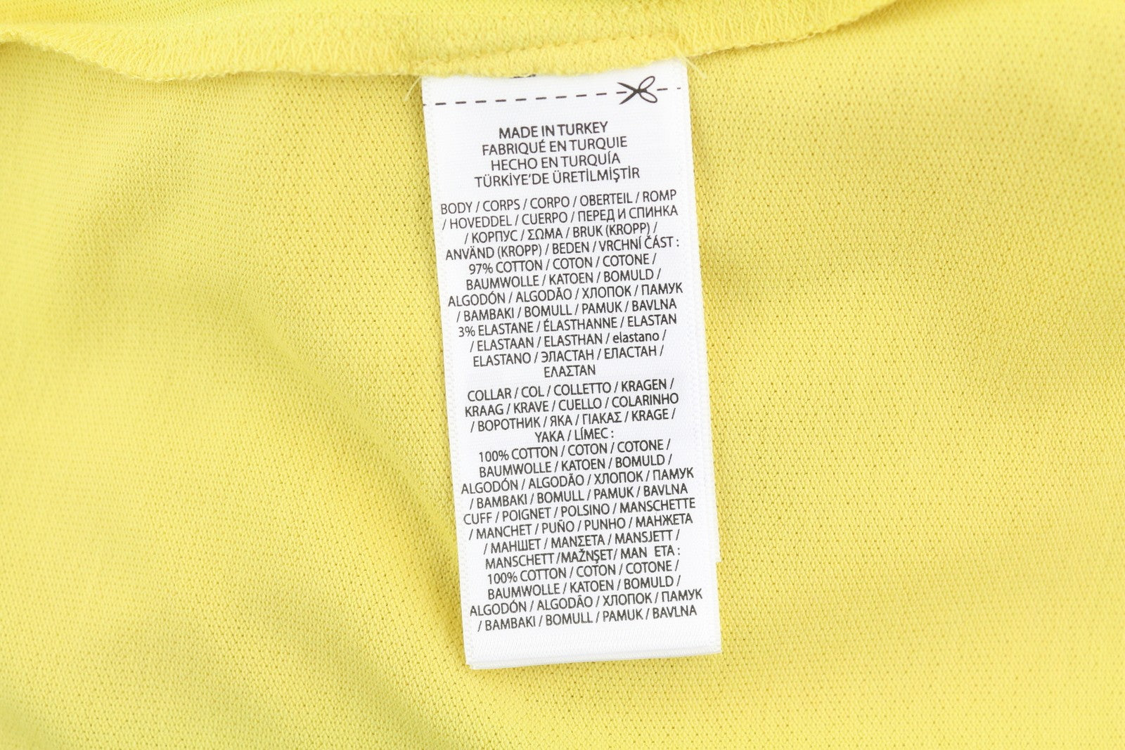 LAUREN RALPH LAUREN Women T-Shirt M Yellow Cotton Polo Neck Logo