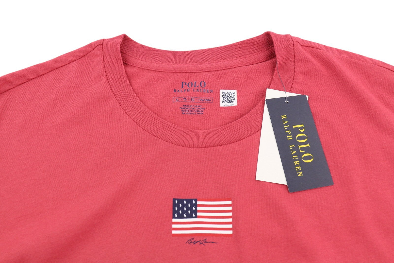 RALPH LAUREN Women T-Shirt XL Red Short Sleeve Crew Neck Tricot Stretch