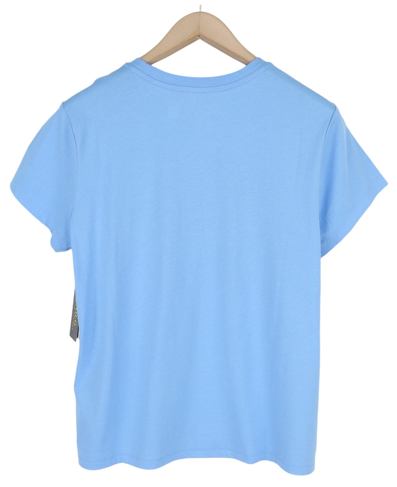 RALPH LAUREN Women T-Shirt L Blue Short Sleeve Crew Neck Tricot Stretch