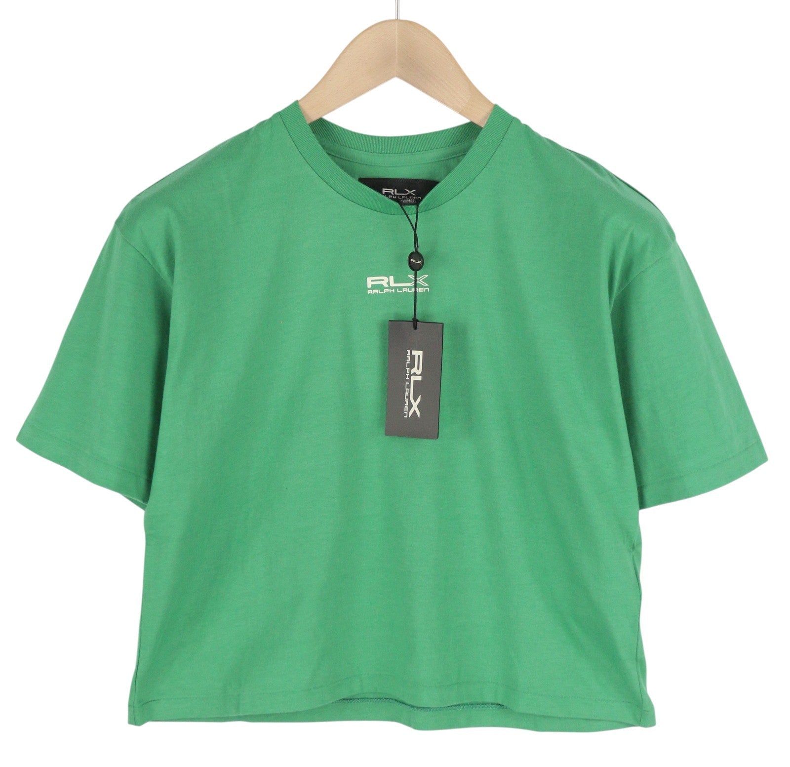 RLX RALPH LAUREN Women T-Shirt XS Green Short Sleeve Crew Neck Tricot Stretch