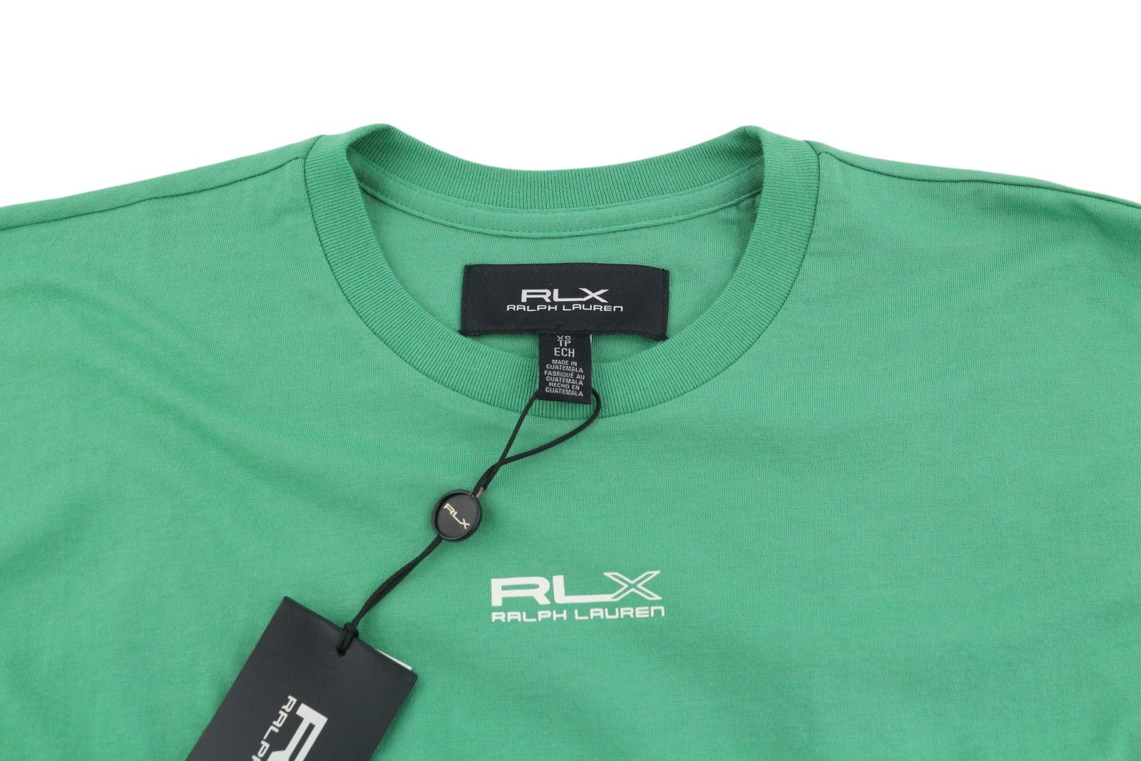 RLX RALPH LAUREN Women T-Shirt XS Green Short Sleeve Crew Neck Tricot Stretch